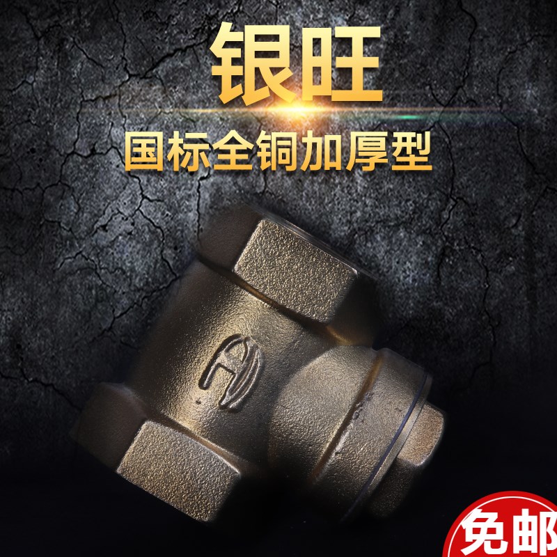 46分1寸全铜卧式水管止回阀DN15DN20水泵单向阀止逆阀止水阀门