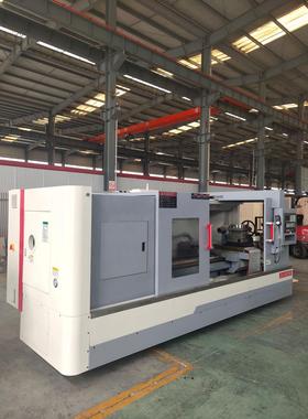 数控车床611004工位4档变速整体床身广数980数控车床导轨加宽