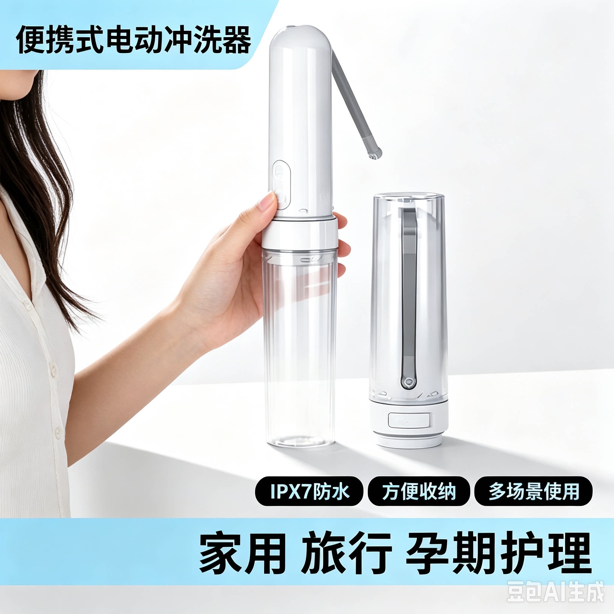 便携防水手持电动妇洗器