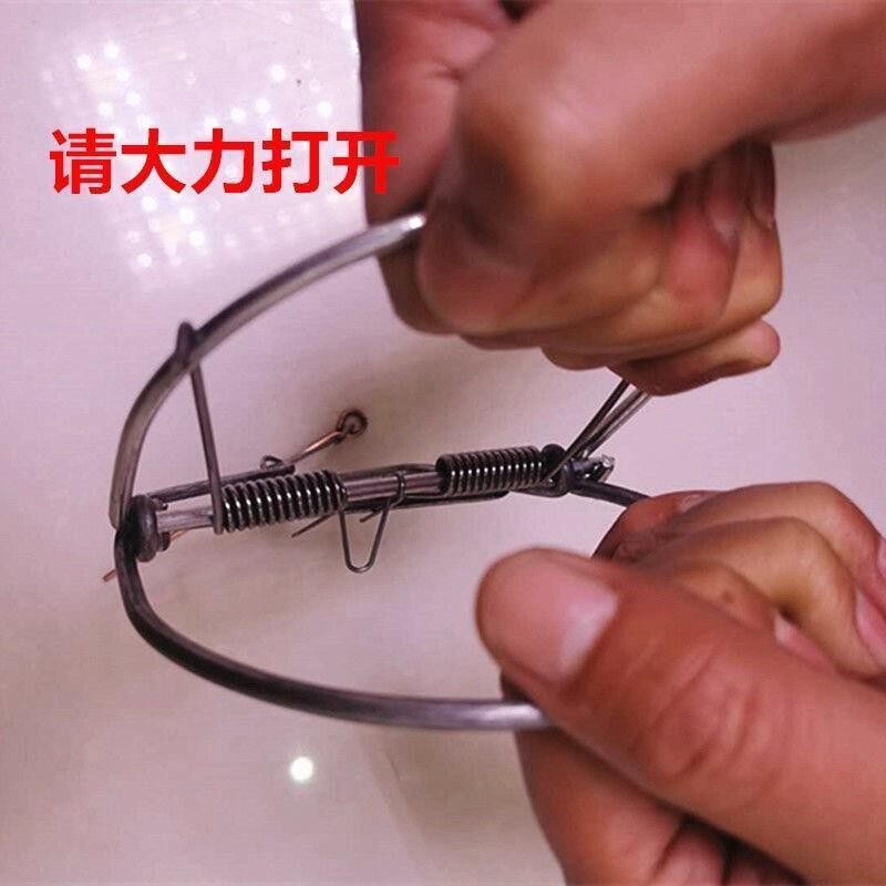 圆形老鼠夹加厚强力钢丝夹家用室外灭鼠捕鼠地夹子铁质神器