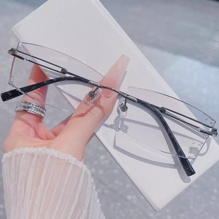 【素希】墨意篇章●钻石无框超轻纯钛近视配老花眼镜男女时尚简约