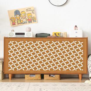 复古格子遮挡帘厨房橱柜门帘防尘拉帘柜子杂物遮丑布帘子遮挡杂物