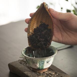 功夫茶具干泡茶道配件 叶屿竹编云纱茶则国潮竹制手工分茶醒茶中式