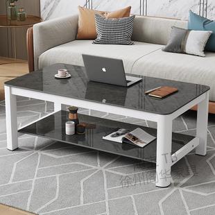 轻奢茶几小户型家用茶桌加高55家用60CM两用茶台长方形钢化玻璃桌