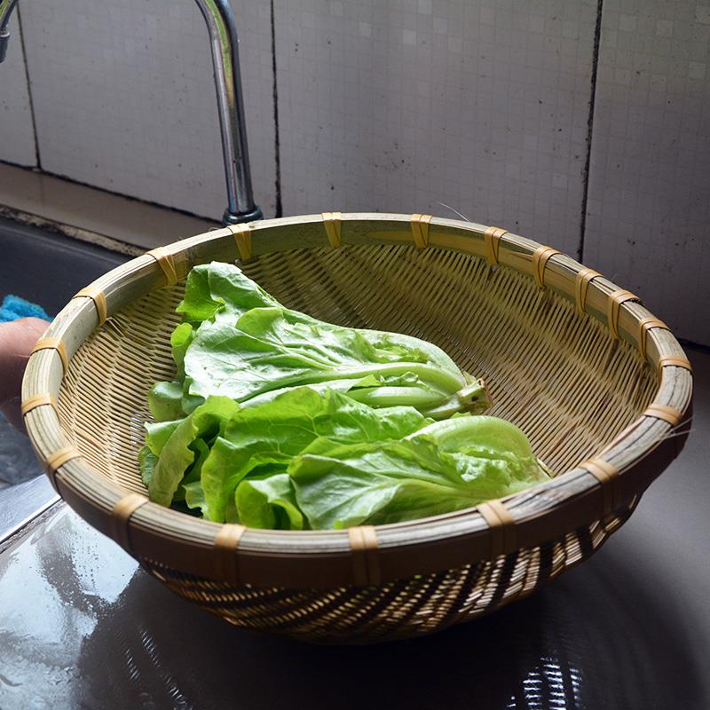 竹编簸箕竹筐篮淘米筐家用厨房馒头收纳洗菜篮圆竹篮晾晒沥水筛子
