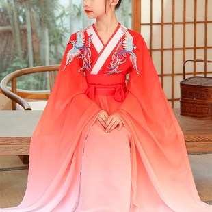 女童飘逸水袖演出服儿童中国风长笛表演服中大童女古筝比赛服装