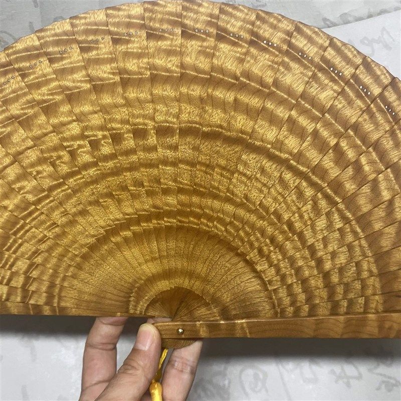 金丝楠木扇子中式木扇复古风阴沉木折扇雕花宫廷手工实木送礼纸扇