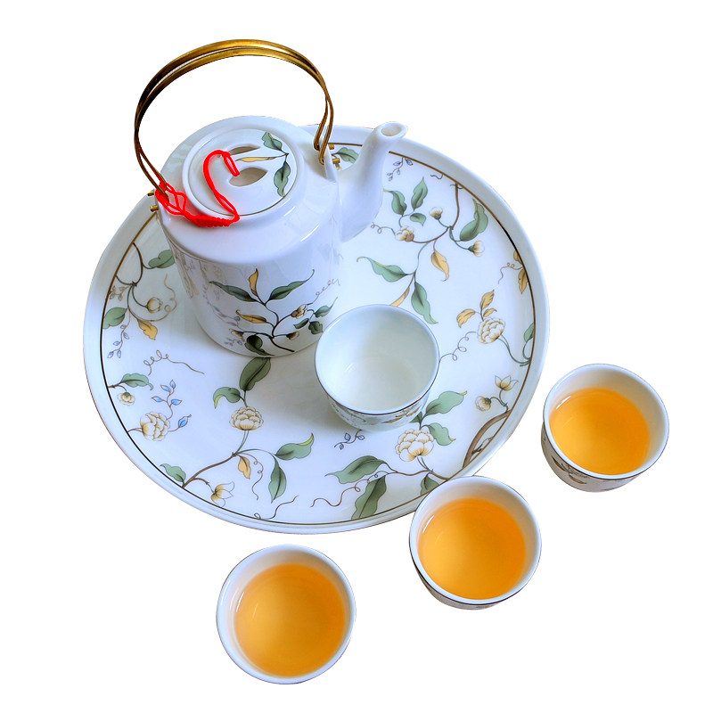 中式田园风整套水具陶瓷茶具水杯套装骨瓷茶壶水壶 家用香榭丽舍
