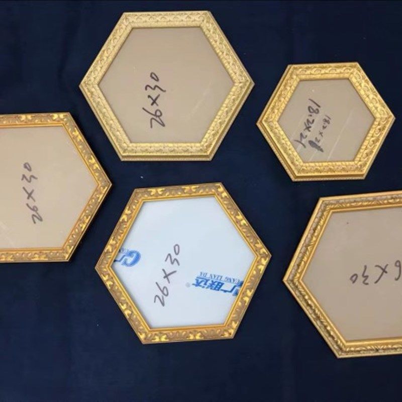 6角油画框集合外框实木画框相框装裱卡纸布框画布定制画布带框