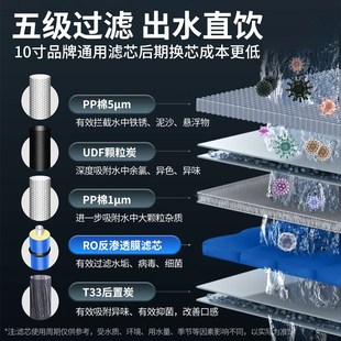 净水机家用2025新款RO反渗透净水器厨房自来水五级过滤直饮纯水机