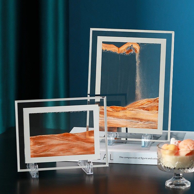 创意沙漏摆件液体解压流沙画办公室桌面客厅床头柜装饰品生日礼物