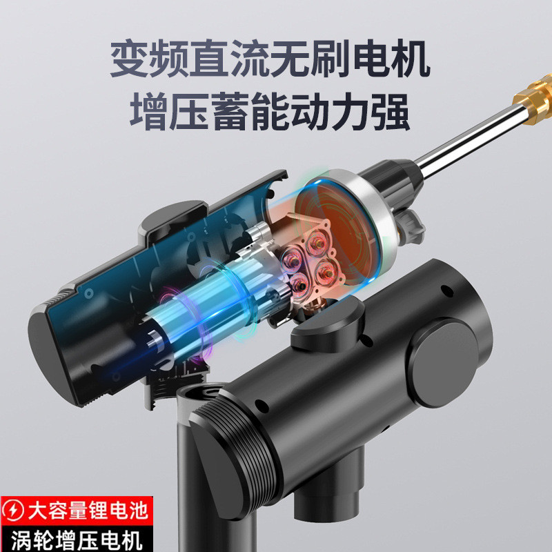 锂电无线高压洗车机车用家用可携式洗车器大功率锂电点烟器有线水