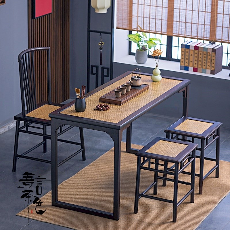 新中式席面小户型茶桌椅组合几桌办公室客厅阳台家用书法餐泡茶桌