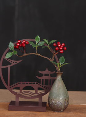 创意手工复古迷你花瓶新中式客厅茶桌博古架插花小花器装饰品摆件