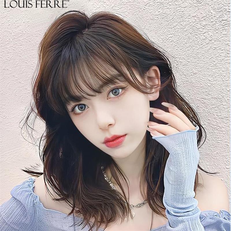 假发女卷发真发全真人发丝蕾丝自然2024新款时尚中长发全头假发套