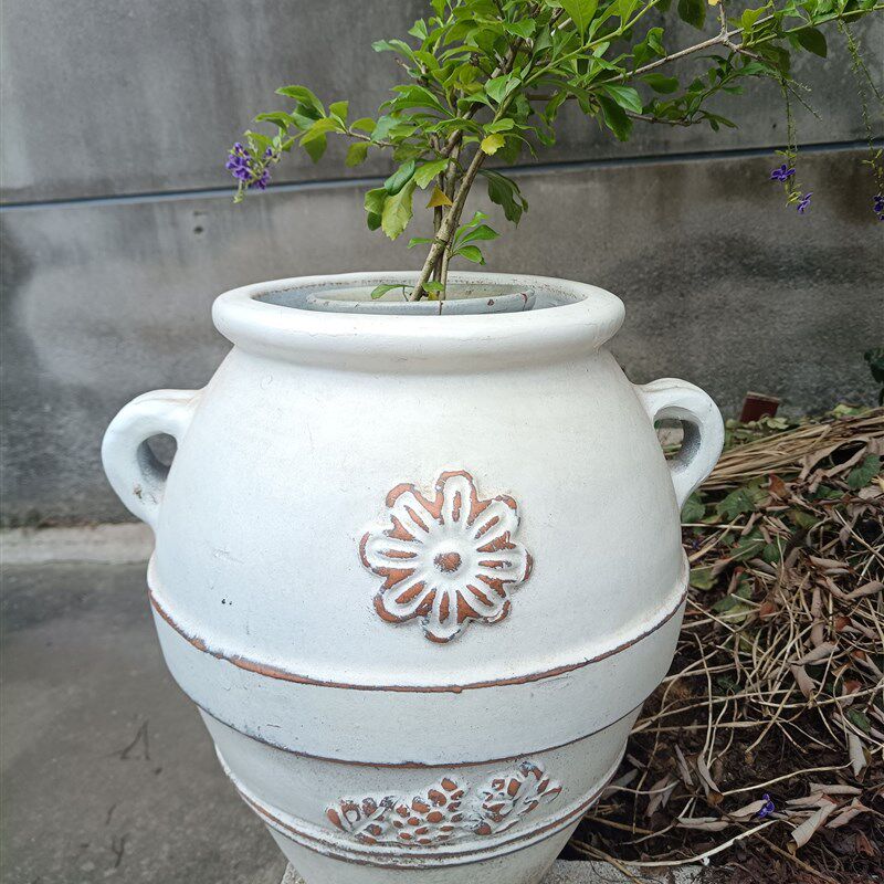 红陶罐陶盆花盆大号落地户外庭院露台大口径绣球花器盆器装饰摆件