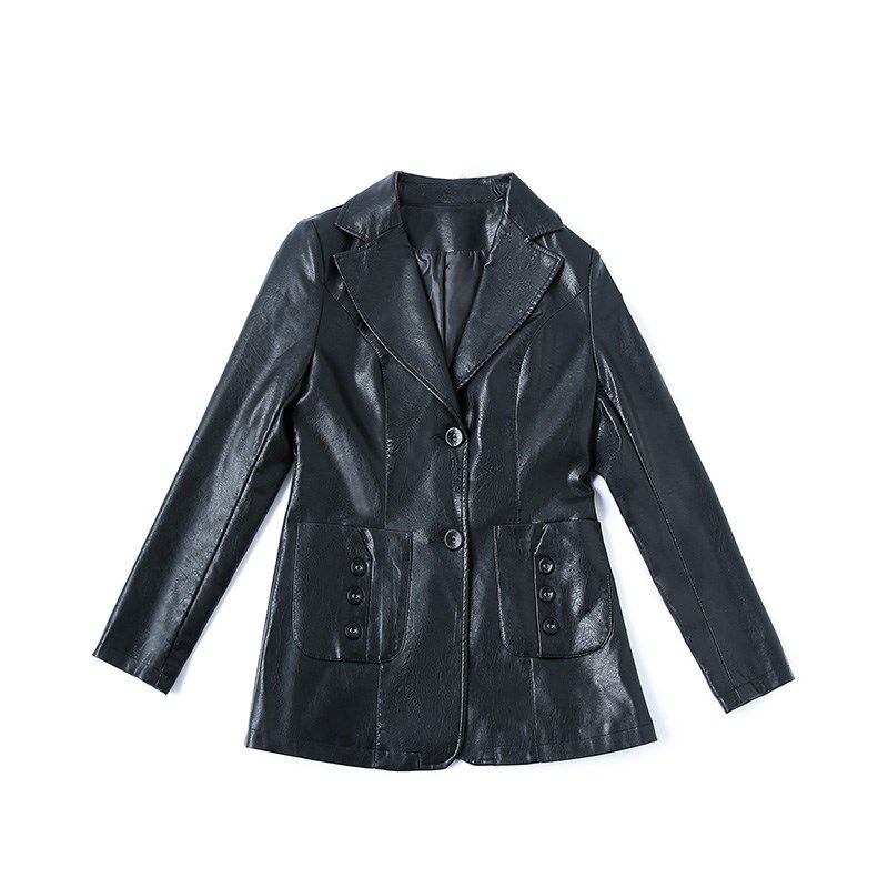 皮衣外套女短款2024春秋绿色大码修身皮夹克小个子中年妈妈皮西服
