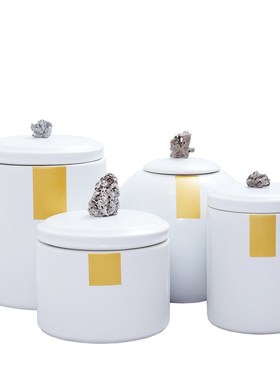 新中式样板房酒店软装饰品售楼处陶瓷储物罐设计师必选工艺品摆件