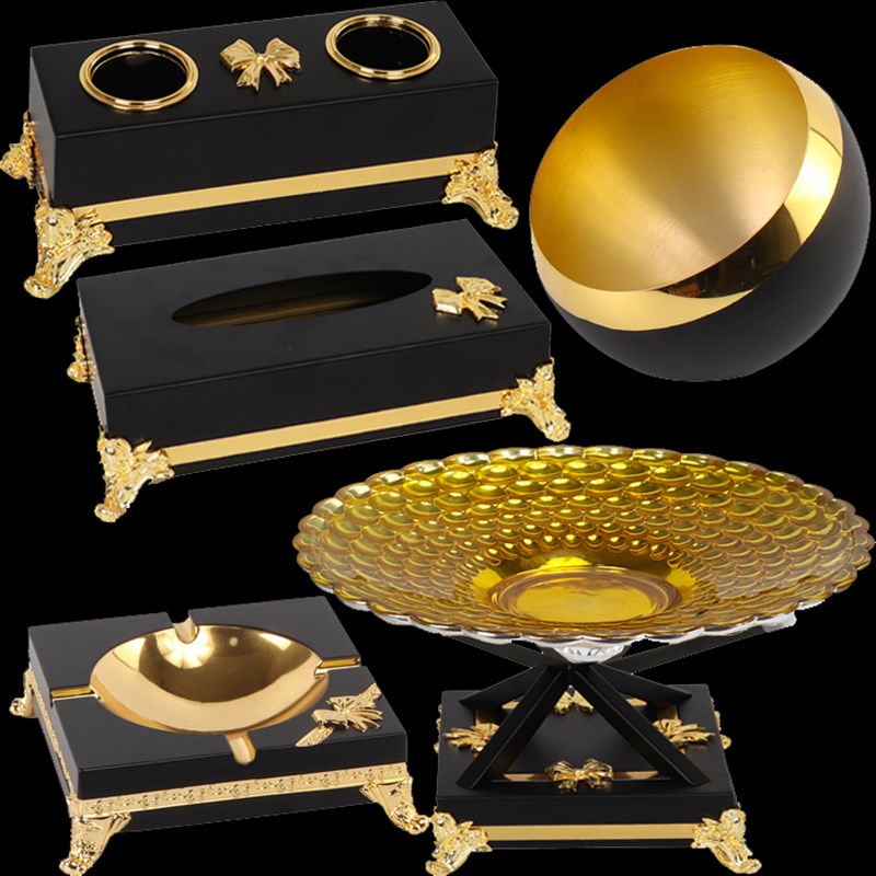 不锈钢ktv摆台用品全套商务轻奢台面摆件话筒座支架酒吧水果盘架