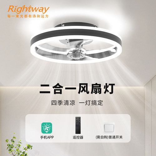 现代简约北欧环形风扇灯2025新款