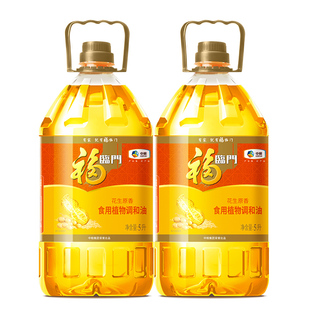 中粮福临门花生原香调和油5L桶炒菜烹饪厨房植物食用调和油