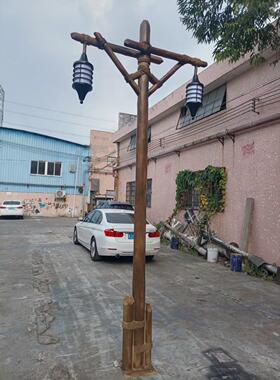 艾乐迪庭院灯4米单头壹灯笼路灯241文双旅园e林ld中式木纹景观灯