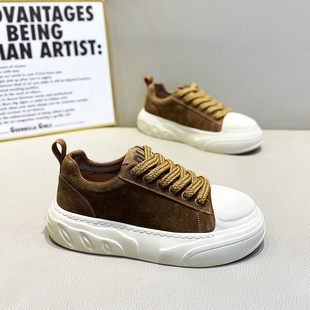 时尚复古2026年春季新款韩版增高休闲鞋板鞋低帮厚底百搭舒适男鞋