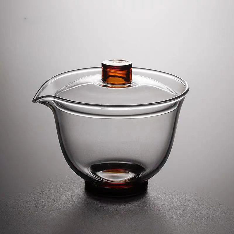 加厚耐高溫玻璃茶具大號蓋