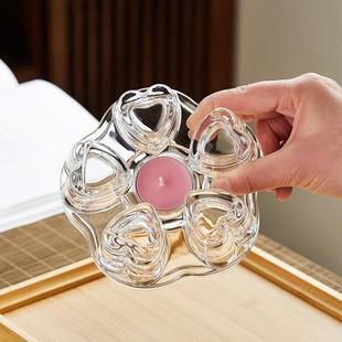 保温底座蜡烛可明火烧水加热玻璃花果茶壶家用煮茶温茶器功夫茶具