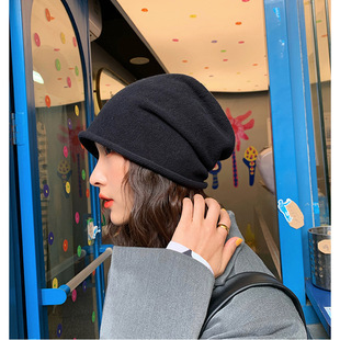 堆堆帽假发可拆卸针织帽子假发水波纹短发中长短卷发光头自然逼真