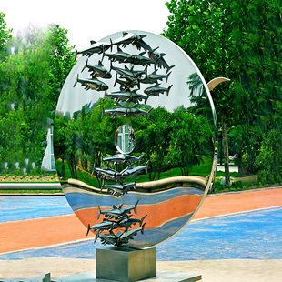 定制不锈钢抽象艺术雕塑品户外广场金属创意爱情塑像大型落地摆件