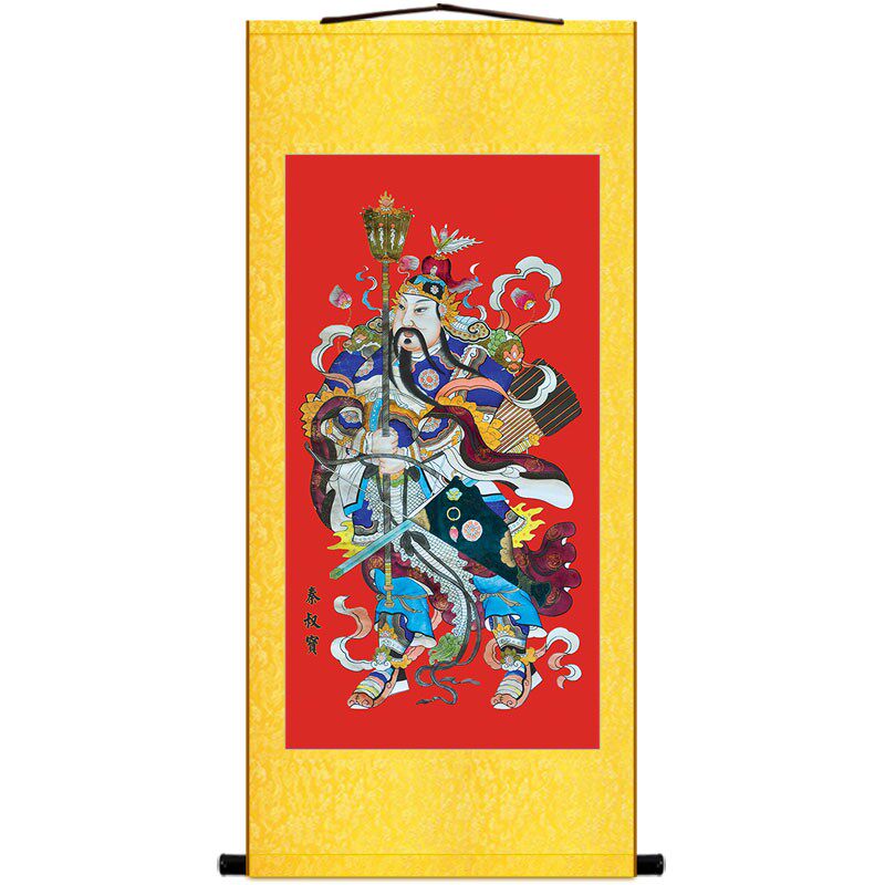 门神画像 秦琼秦叔宝尉迟恭人物神像画 门口玄关卷轴挂画装饰画