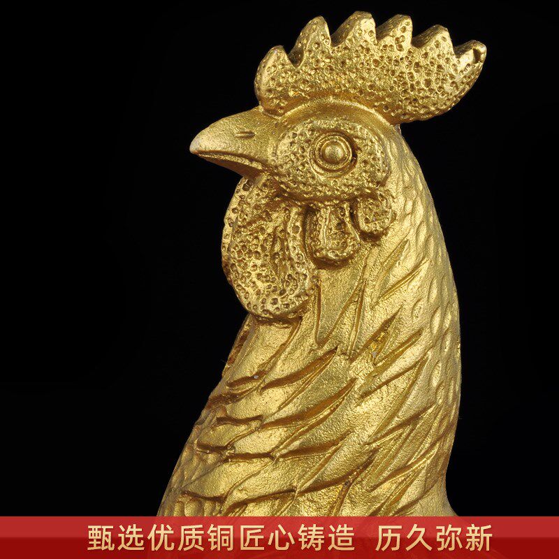 铜鸡摆件招财家居客厅玄关电视柜工艺品公司办公室收银台开业礼品