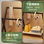 衣帽架床头简约挂衣架卧室晚上睡觉临时可折叠放床边落地挂衣架子