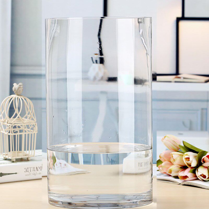 超大号圆柱形玻璃鱼缸客厅办公加厚超白圆形落地鱼缸桌面水培花瓶