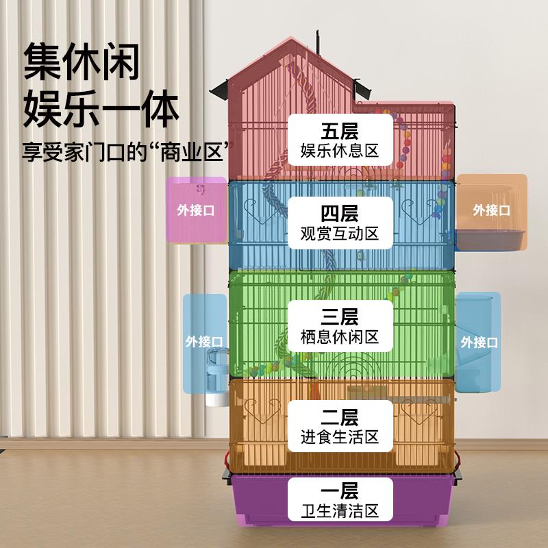 鸟笼鹦鹉笼虎皮玄凤笼子家用大全超大号八哥牡丹活鸟专用豪华别墅