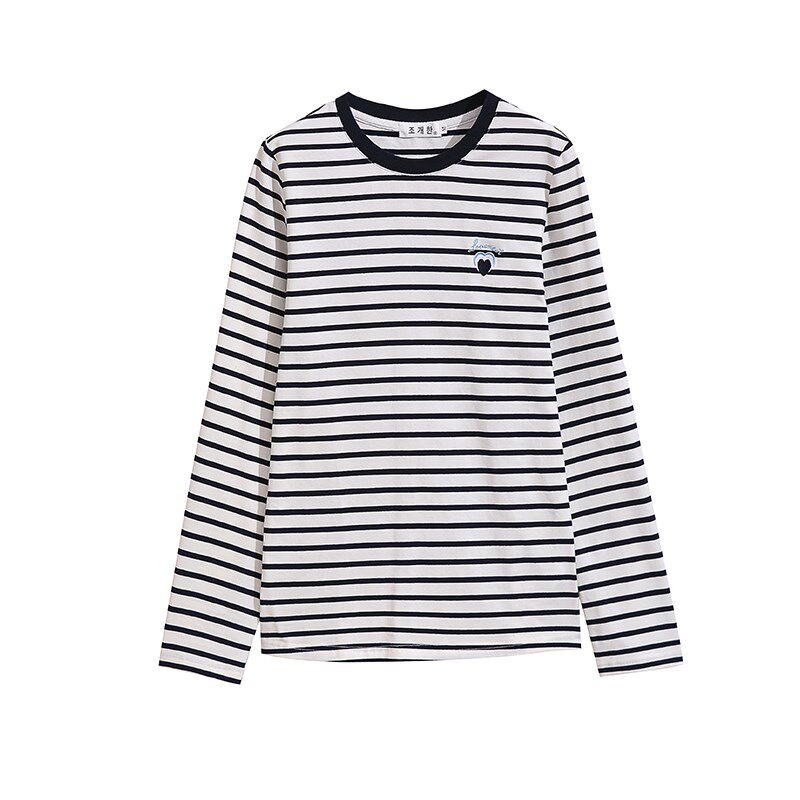 妈妈纯棉长袖T恤女2024早春装新款中老年休闲大码条纹上衣打底衫