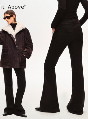 Right Above 超模裤巨显瘦牛仔磨毛喇叭裤弹力休闲长裤[内里磨毛]