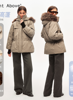 Right Above 真国标90白鸭绒低腰抽绳派克羽绒服【可拆卸毛领】