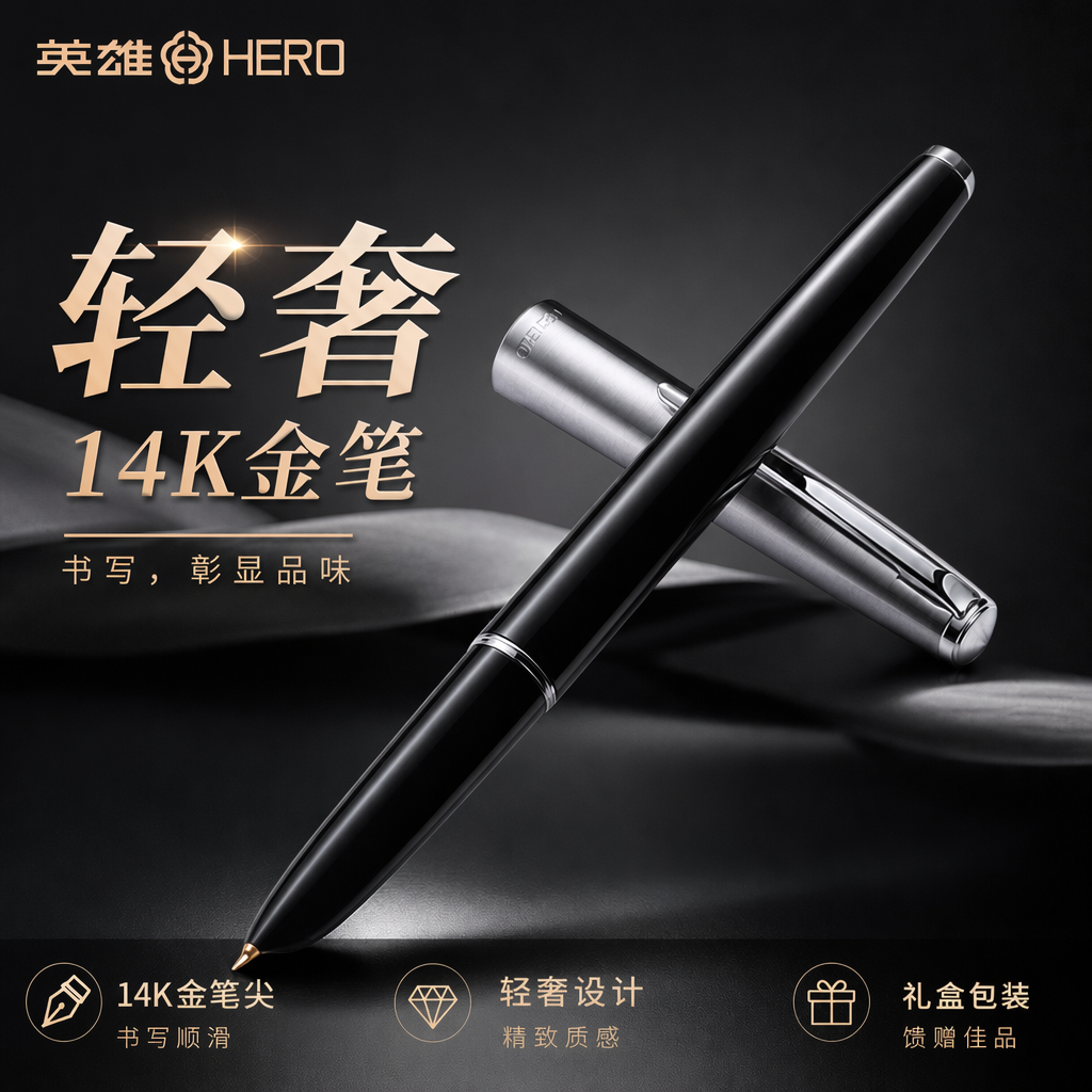 英雄100经典14K金笔尖复古钢笔