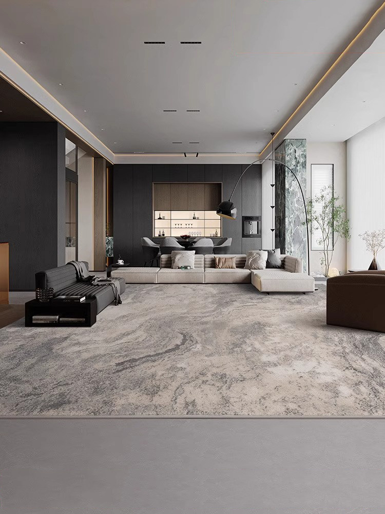 轻奢极简地毯客厅现代简约斯堪的纳维亚意大利风格的房子家庭高档