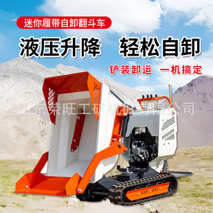 小型自上料履带运输车迷你履带自卸翻斗车家用农用全液压自卸车