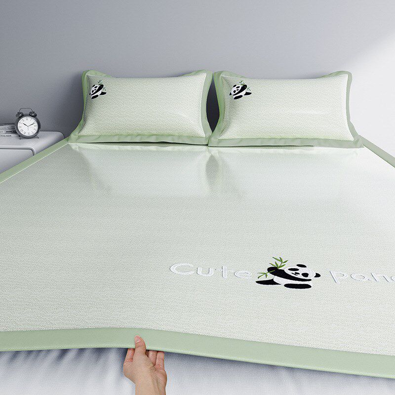 夏季凉感丝凉席软席子可机水洗冰丝凉席三件套床上用品南通家纺