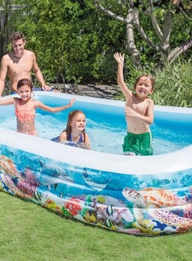 INTEX58485热带鱼家庭戏水池 充气游泳池 儿童海洋球池 浴池 沙池