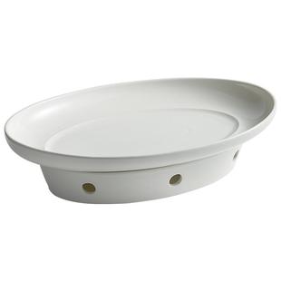 GJU8酒店保温鱼盘家用蒸鱼盘子商用陶瓷干锅蜡烛加热明炉餐具饭店