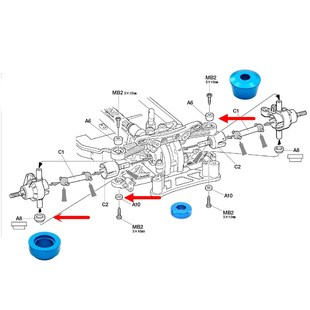 田宫垫片 Tamiya田宫 前转向杯垫 铝合金 臂衬 TT02