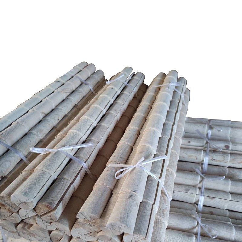 厂家供应樟子松碳化防腐木圆柱木瓦 屋檐门头实木圆柱木瓦