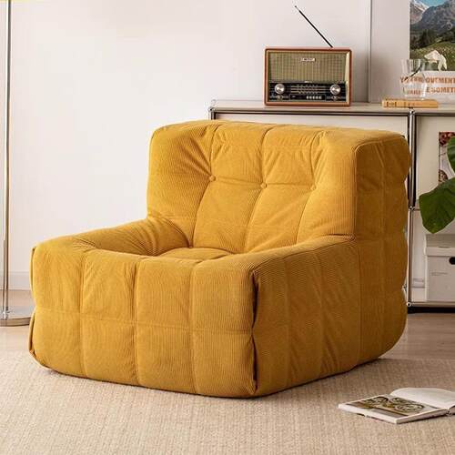 压缩华夫格沙发懒人全海绵休闲椅客厅灯芯绒跨境compressed sofa