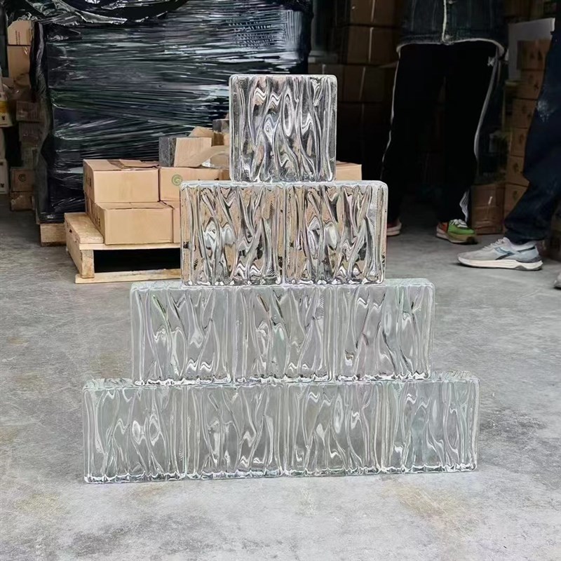 多纹理透明水晶砖酒吧屏风隔断墙气泡砖可打孔磨砂玻璃砖