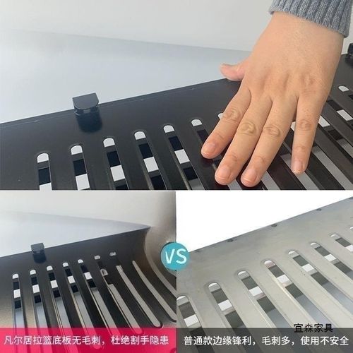 厨房碗碟篮纳米黑304拉篮不锈钢阻尼缓冲橱柜抽屉式碗架双层拉篮